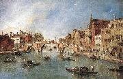GUARDI, Francesco The Three-Arched Bridge at Cannaregio sdg oil on canvas